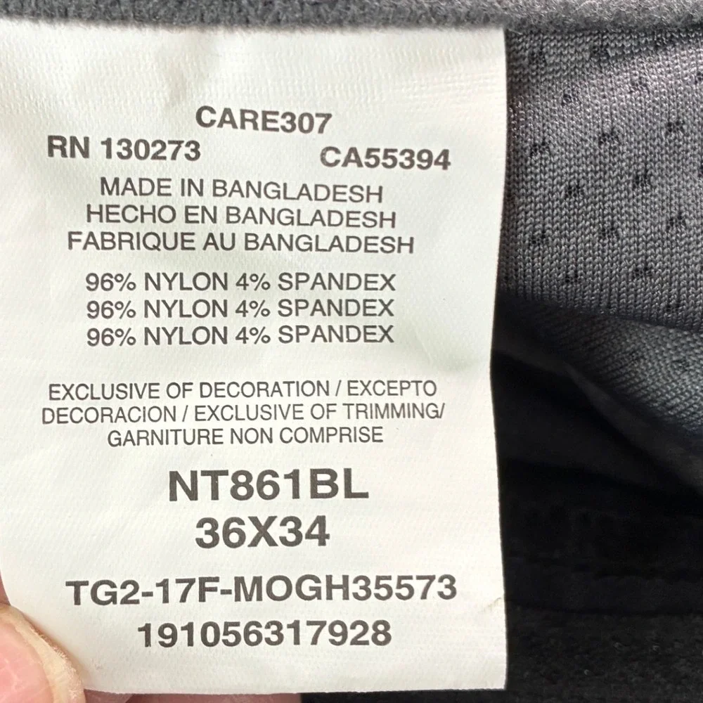 Wrangler Outdoor Series Mens Straight Fit Pants Black 36x34 Water Repellent Flex